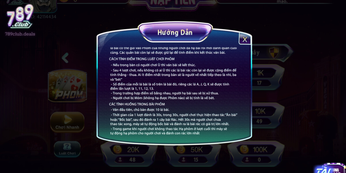 Cách Tính Điểm Trong Luật Chơi Bài Phỏm Tại 789Club